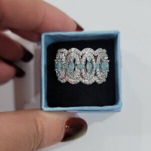 Bomb Party 'She's Glamorous Darling' Aquamarine Ice Crystal Ring Size 9